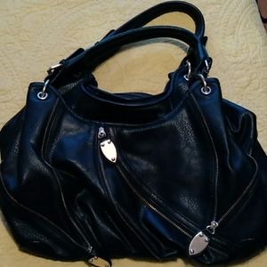 Large hobo black and gold women's purse